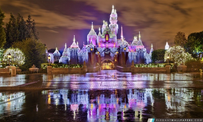 Sleeping Beauty Castle de Noël à Disneyland, Arrière-plans HD à télécharger