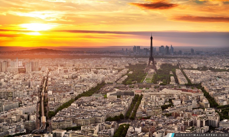 Paris Panorama Sunset, Arrière-plans HD à télécharger