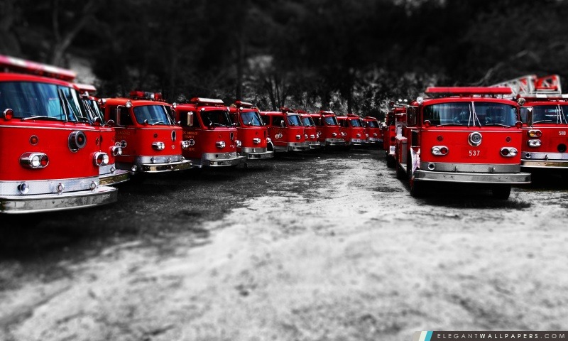 Camions d'incendie – Rouge Noir Blanc, Arrière-plans HD à télécharger