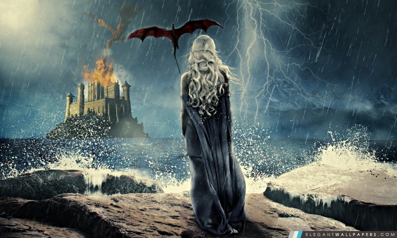 Daenerys Targaryen peinture, Arrière-plans HD à télécharger