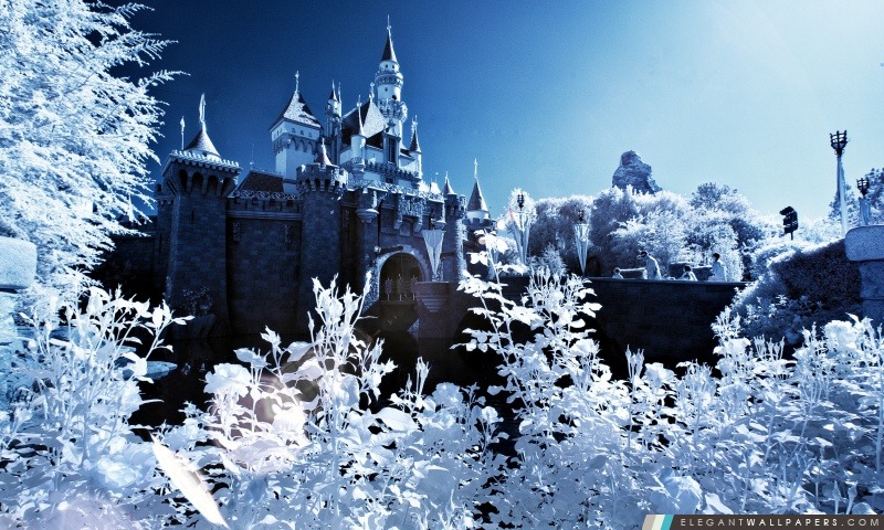 Sleeping Beauty Castle hiver, Arrière-plans HD à télécharger