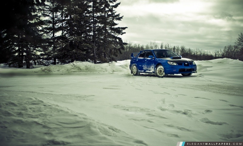 Subaru STI hiver, Arrière-plans HD à télécharger