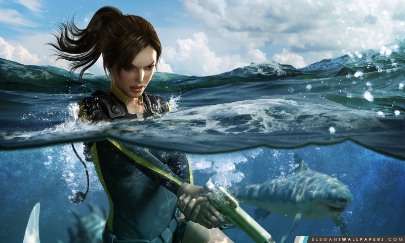 Tomb Raider Underworld Shark Attack, Arrière-plans HD à télécharger