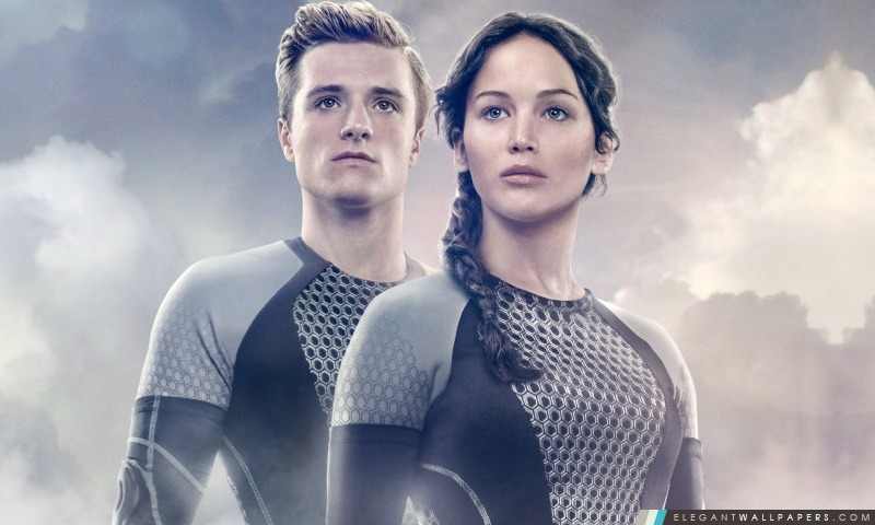 Jennifer Lawrence que Katniss Everdeen et Josh Hutcherson comme Peeta Mellark, Arrière-plans HD à télécharger