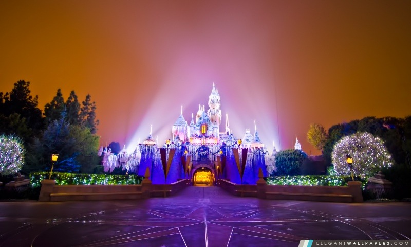 Château de Disneyland Noël, Arrière-plans HD à télécharger