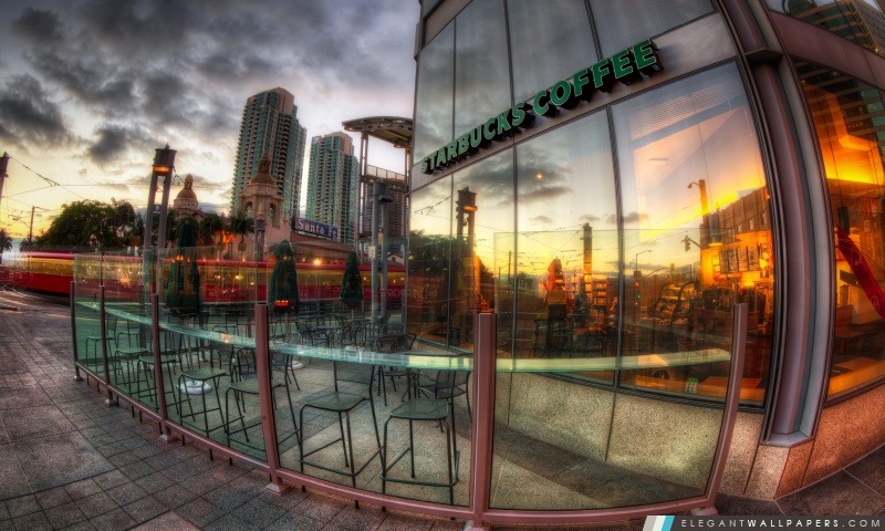 Starbucks Coffee Shop, Arrière-plans HD à télécharger