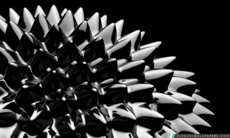 Ferrofluide en noir et blanc, Arrière-plans HD à télécharger