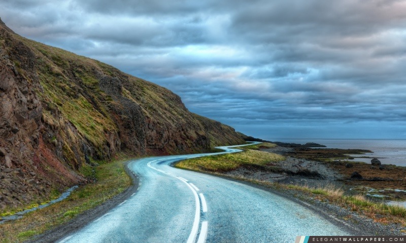 Route sinueuse Autour de l'Islande, Arrière-plans HD à télécharger