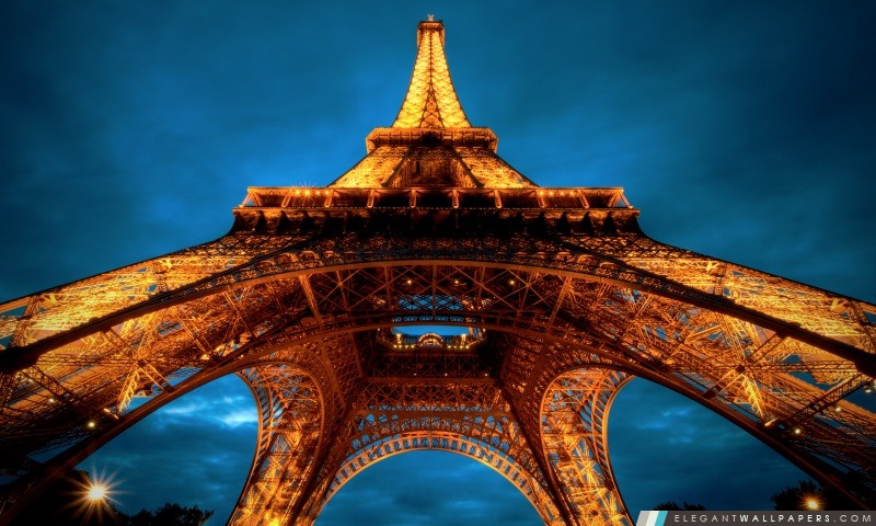 Paris At Night Tour Eiffel vue de dessous, Arrière-plans HD à télécharger