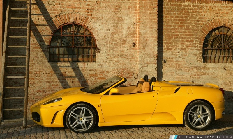 Ferrari F430 Spider jaune, Arrière-plans HD à télécharger