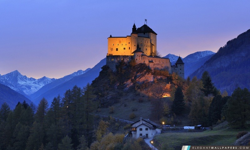 Château de Tarasp, Engadin, Suisse, Arrière-plans HD à télécharger