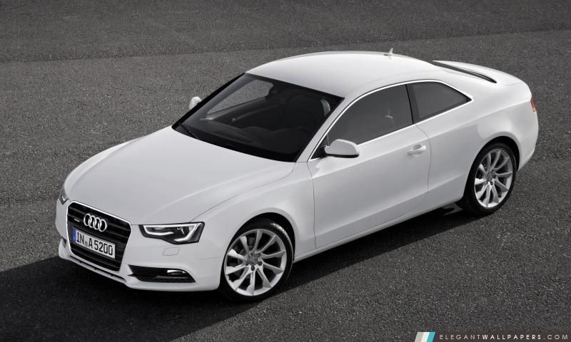 Blanc Audi A5 Coupé, Arrière-plans HD à télécharger