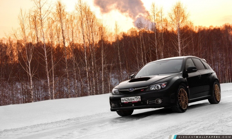 Subaru Impreza WRX sur la neige, Arrière-plans HD à télécharger