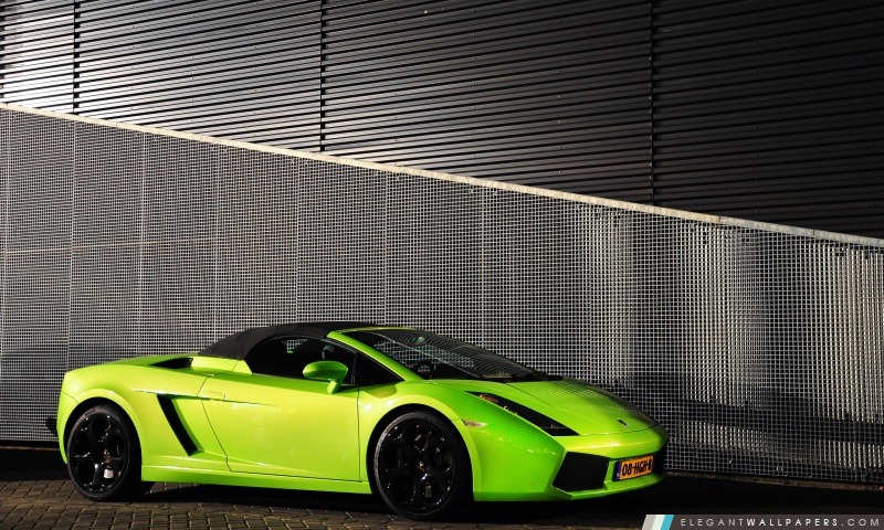 Lamborghini Gallardo Spyder vert, Arrière-plans HD à télécharger