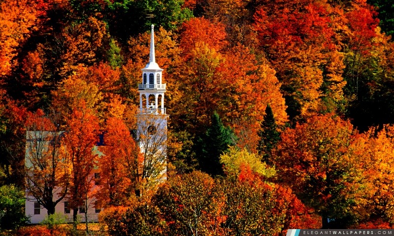 Eglise, Strafford, Vermont, Arrière-plans HD à télécharger
