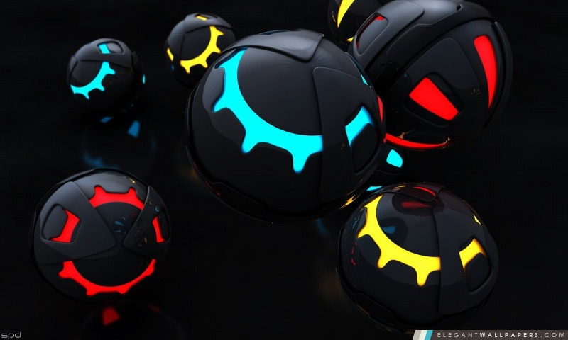 Colorful 3D Balls, Arrière-plans HD à télécharger