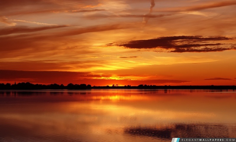 Lake Sunset, Arrière-plans HD à télécharger