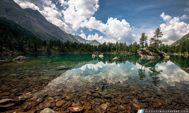 Cristal Clear Mountain lac, Arrière-plans HD à télécharger
