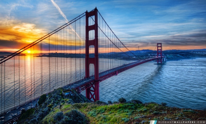 Lever de soleil à San Francisco, Arrière-plans HD à télécharger