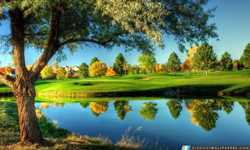 Parcours de golf Paysage, Arrière-plans HD à télécharger