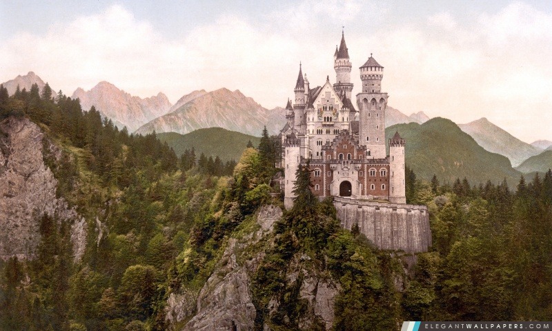 Château de Neuschwanstein, Bavière, Allemagne, Arrière-plans HD à télécharger