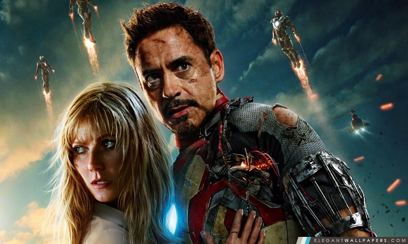 Iron Man 3 Tony Stark et Pepper Potts, Arrière-plans HD à télécharger