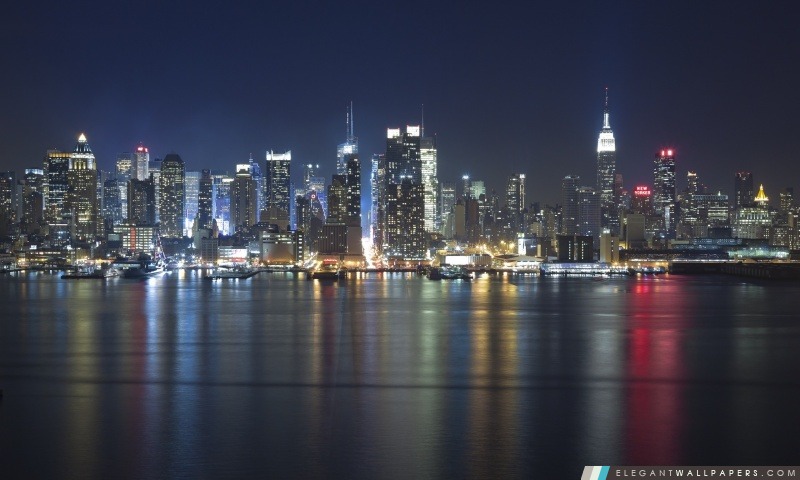 Manhattan panorama de nuit, Arrière-plans HD à télécharger