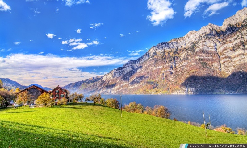 Lac en Suisse, Arrière-plans HD à télécharger