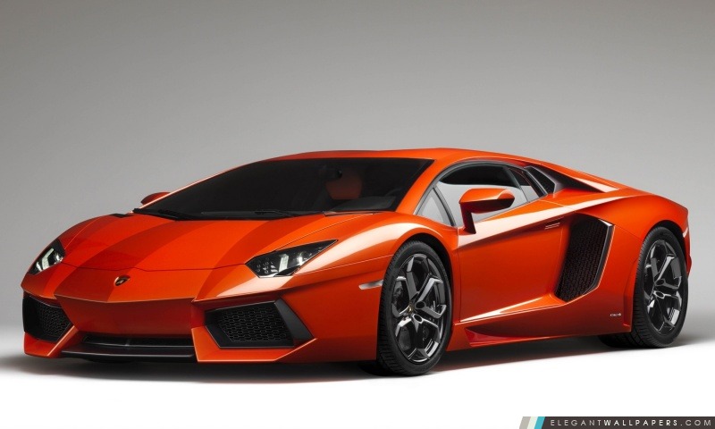 Orange Lamborghini Aventador, Arrière-plans HD à télécharger