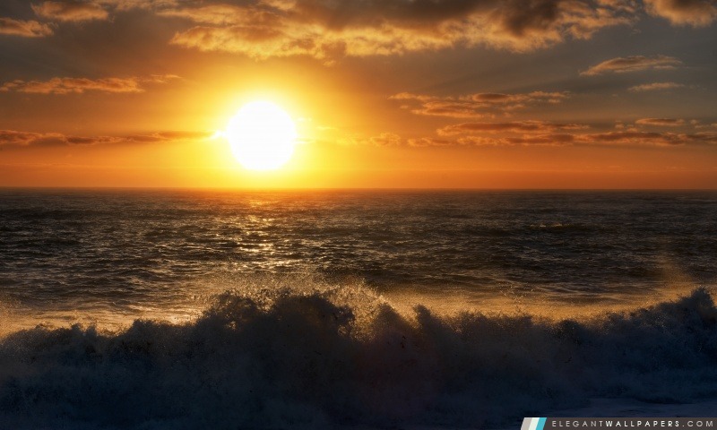 Coucher de soleil sur la mer de Tasman, Arrière-plans HD à télécharger