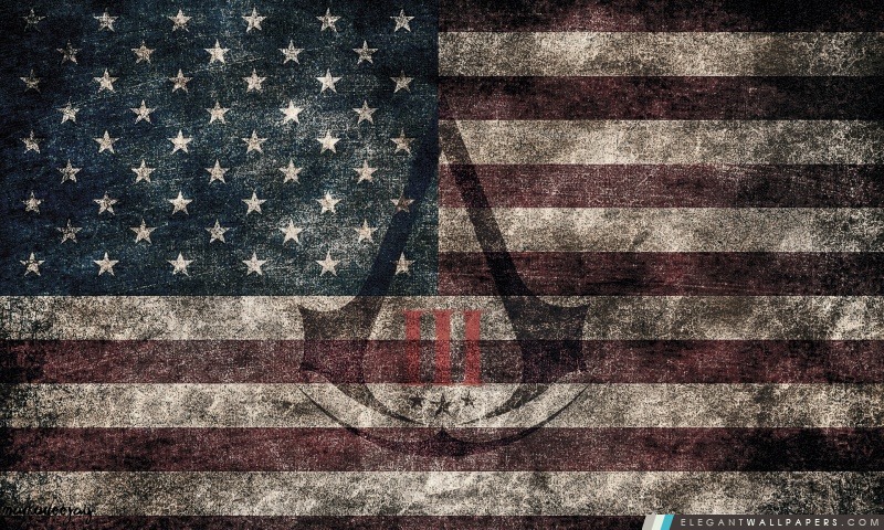 Assassin Creed III – drapeau américain Usé, Arrière-plans HD à télécharger