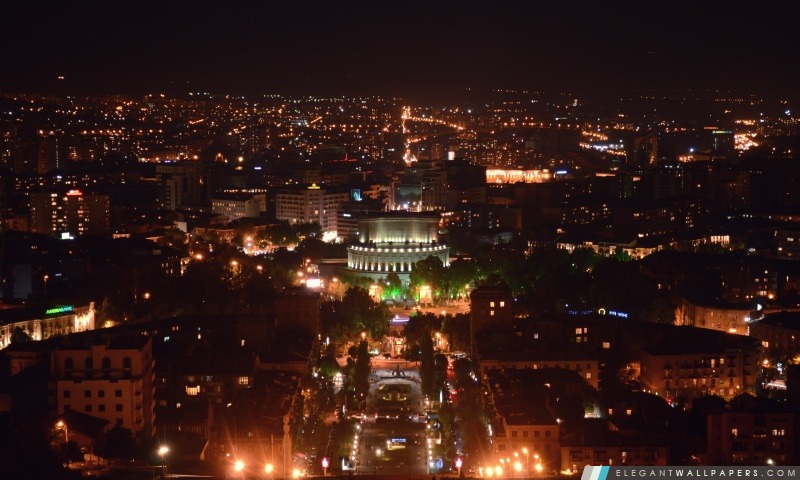 Arménie, Erevan, la nuit, Arrière-plans HD à télécharger