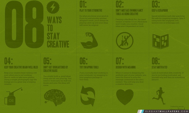 8 façons de rester créatif, Arrière-plans HD à télécharger