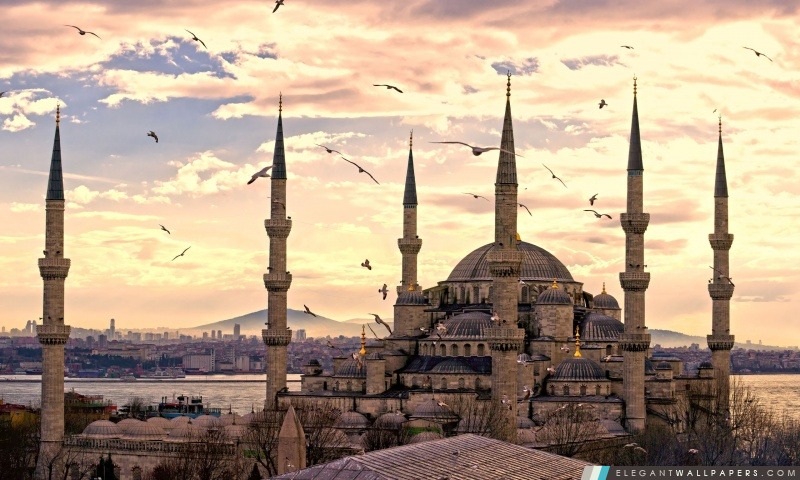 Mosquée du Sultan Ahmet à Istanbul, Turquie, Arrière-plans HD à télécharger
