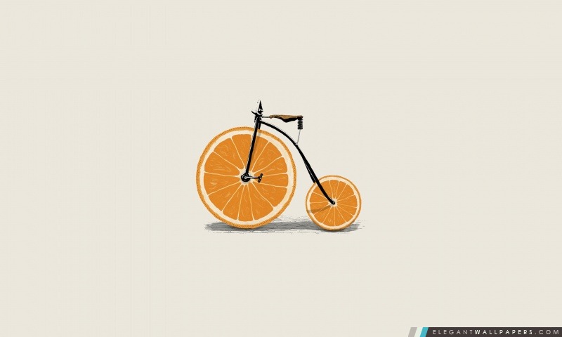 Bicyclette orange, Arrière-plans HD à télécharger
