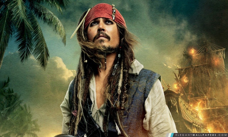 Pirates des Caraïbes la Fontaine de Jouvence 2011 – Johnny Depp comme le capitaine Jack Sparrow, Arrière-plans HD à télécharger