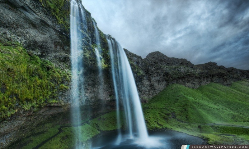 Belle cascade en Islande, Arrière-plans HD à télécharger