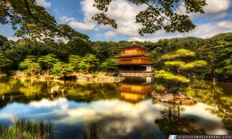 Le pavillon d'or, Kyoto, Arrière-plans HD à télécharger
