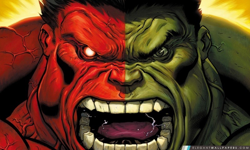 Red Hulk vs Hulk vert, Arrière-plans HD à télécharger