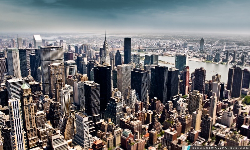 Vue aérienne de New York City Tilt Shift Photographie, Arrière-plans HD à télécharger