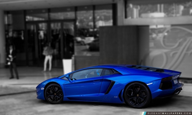 Lamborghini Aventador Bleu, Arrière-plans HD à télécharger