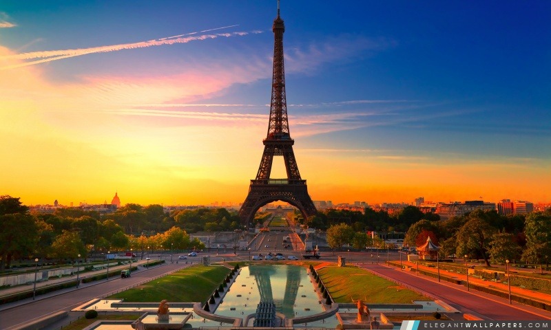 Tour Eiffel au lever de soleil, Arrière-plans HD à télécharger