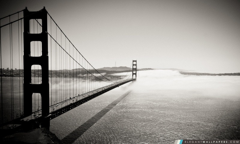 Golden Gate Bridge en noir et blanc, Arrière-plans HD à télécharger