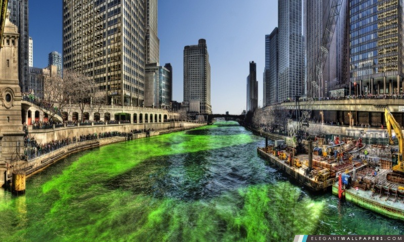 La rivière Chicago HDR, Arrière-plans HD à télécharger