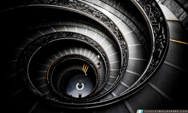 Spiral Stairs, Musées du Vatican, Arrière-plans HD à télécharger