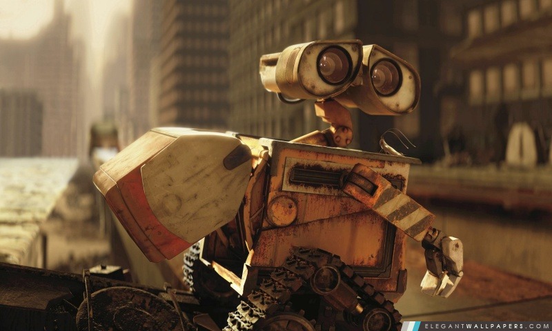 Wall-E dans la ville, Arrière-plans HD à télécharger