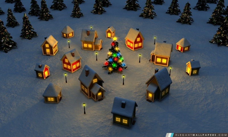 Village de Noël, Arrière-plans HD à télécharger