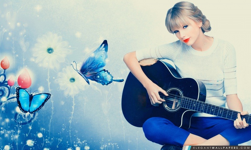 Taylor Swift Jouer De La Guitare Fond Décran Hd à Télécharger