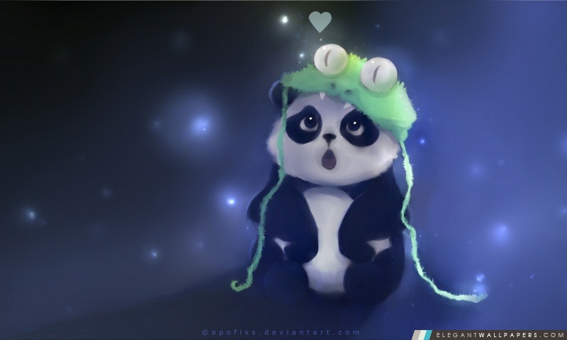 Cute Panda peinture, Arrière-plans HD à télécharger