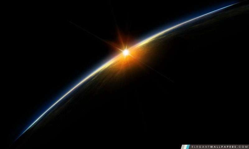 Lever de soleil dans l'espace, Arrière-plans HD à télécharger